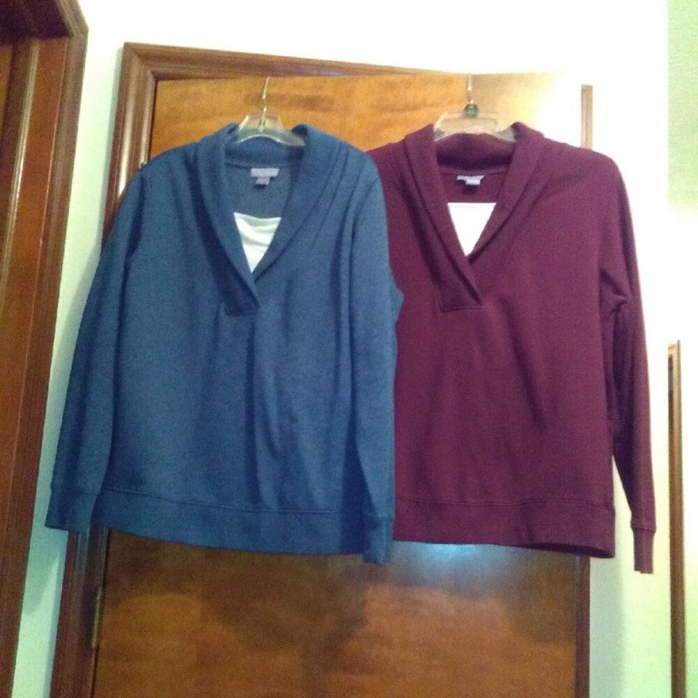 TWO Laura Scott women's V-neck biz casual sweatshirts